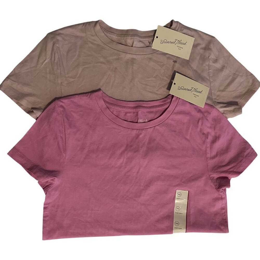 Universal Threads Women's Shrunken Short Sleeve T-shirt Size Set of 2 XL NWT